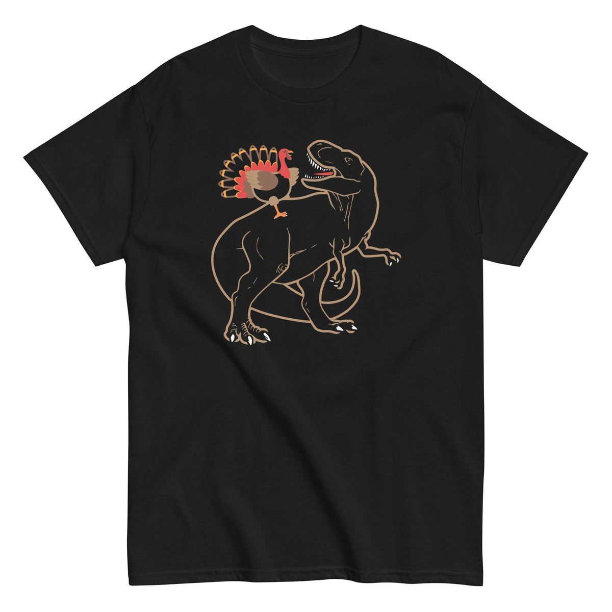 Turkey Riding T-Rex - T-shirt de homem